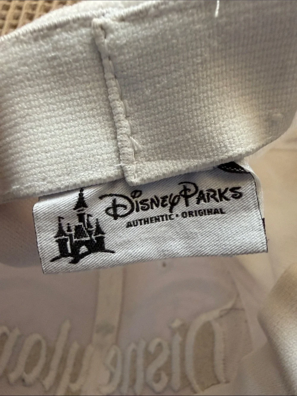 Disney White Silver Embroidered Baseball Hat authentic Disneyland Parks cap